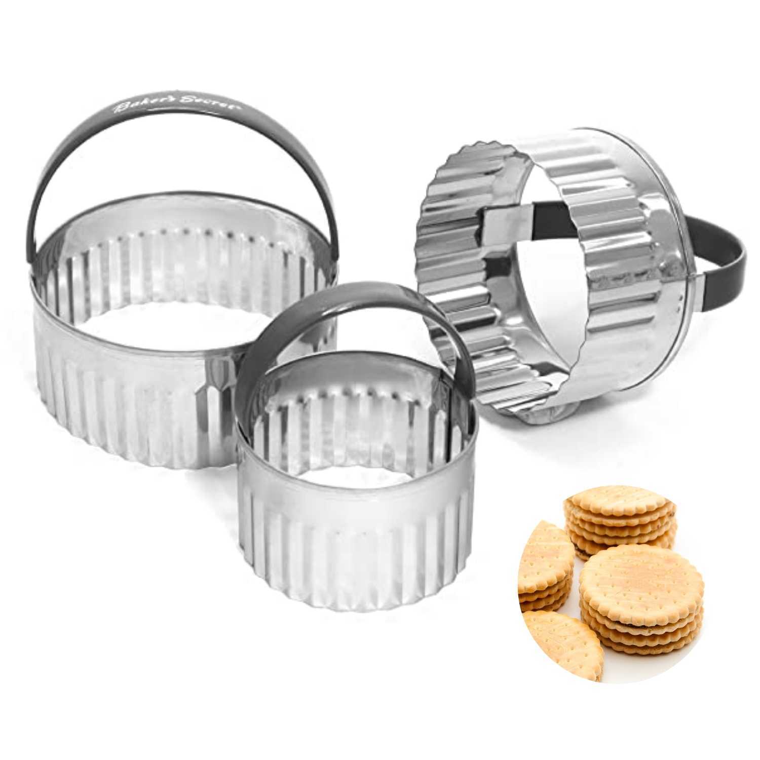 Cookie Cutters Circle Biscuit Butters (5 Pieces/ Set), Round Cookies Cutter  with Handle, Professional Baking Dough Tools (Round) 