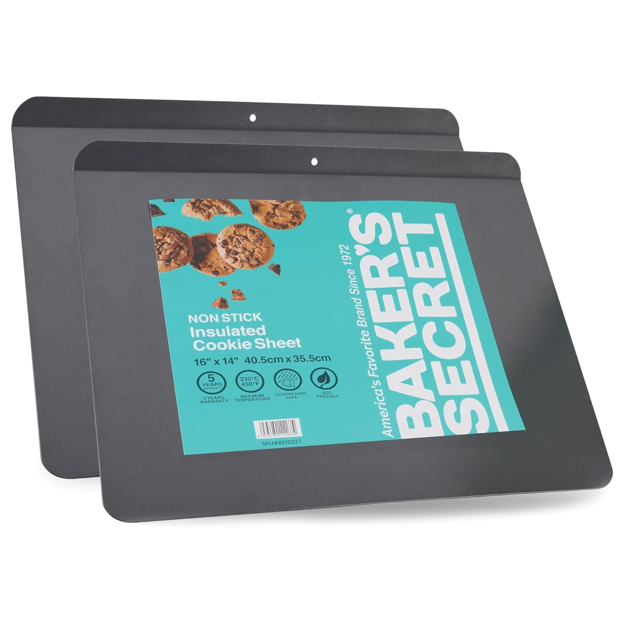 Insulated Cookie Sheet 16" Carbon Steel / 2 Baking & Cookie Sheets - Baker's Secret