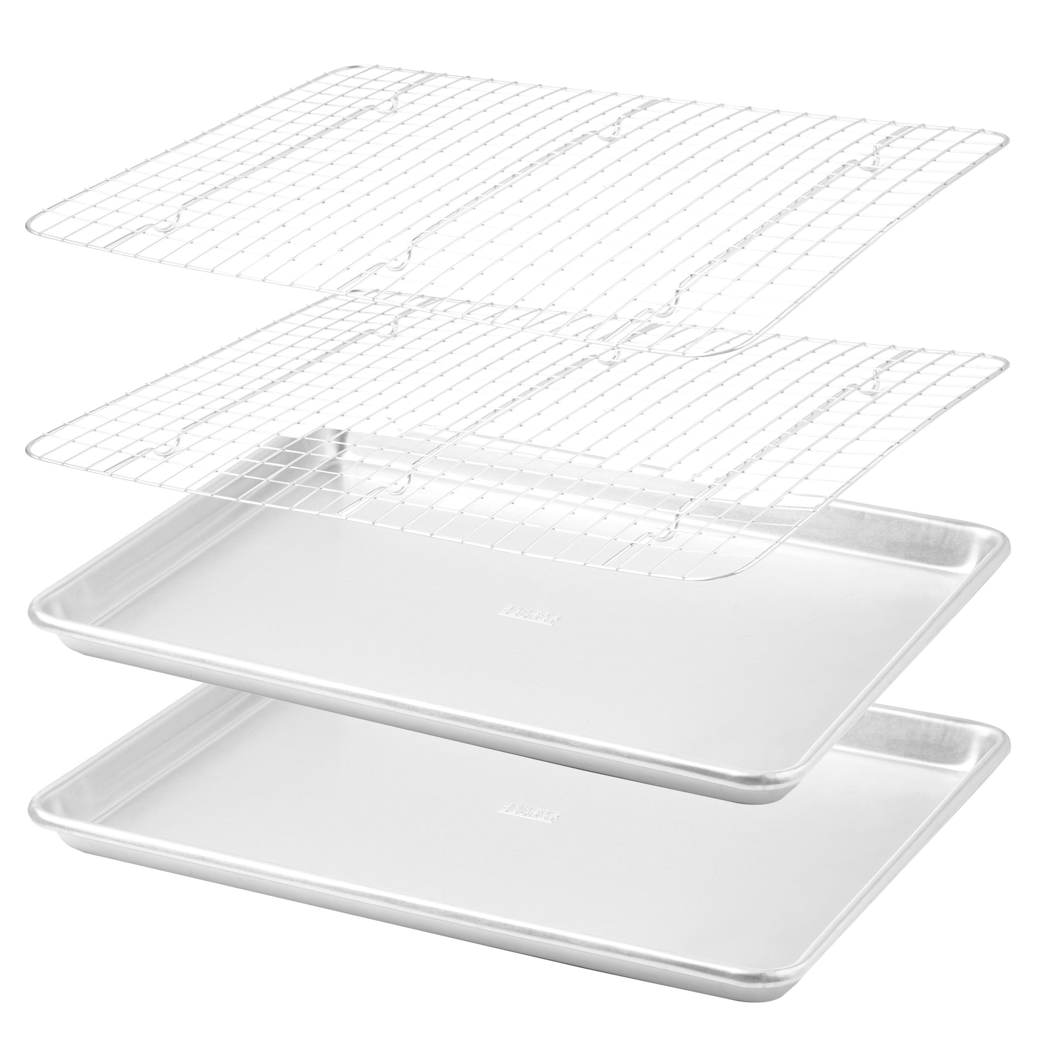 4pcs set Aluminum Cookie Sheets and Cooling racks  Baking & Cookie Sheets - Baker's Secret