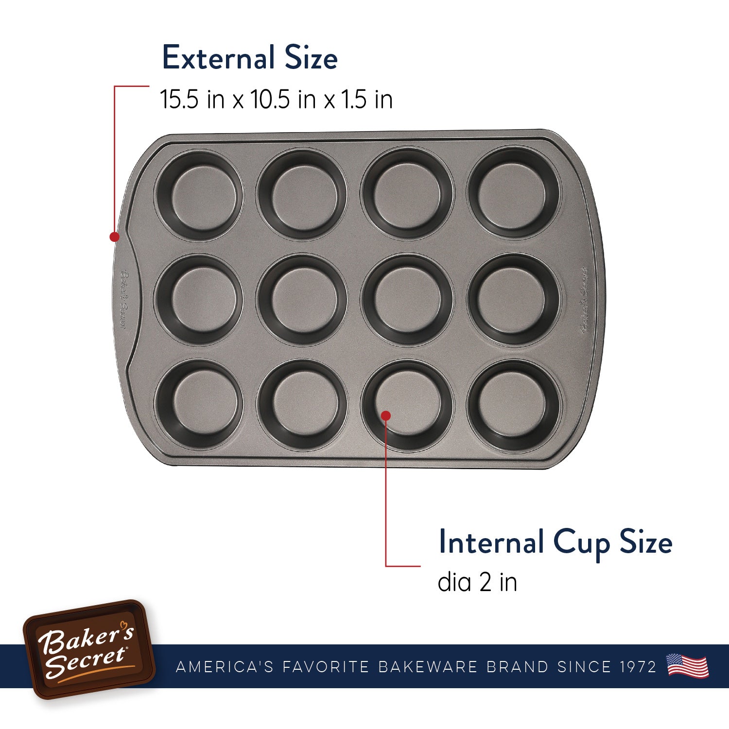 Baker s Secret Non stick Muffin Pan Classic Collection