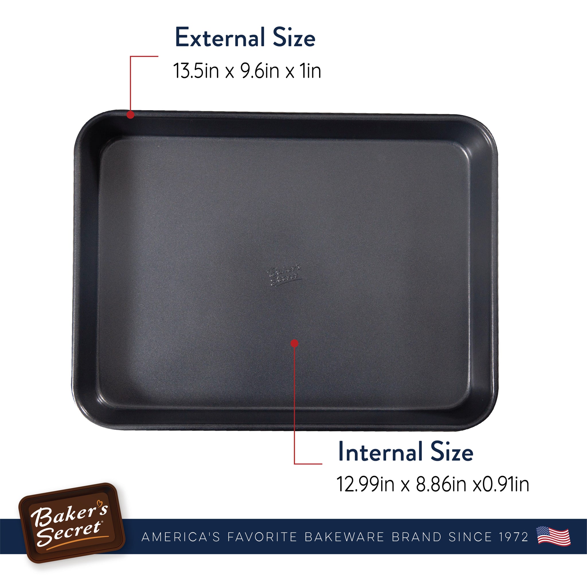 Baker's Secret Nonstick Large Cookie Sheet 18 x 13, Aluminized Steel Large  Size Cookie Tray Jelly Roll with 2 Layers Non-stick Coating, Bakeware Baking  Accessories - Superb Collection