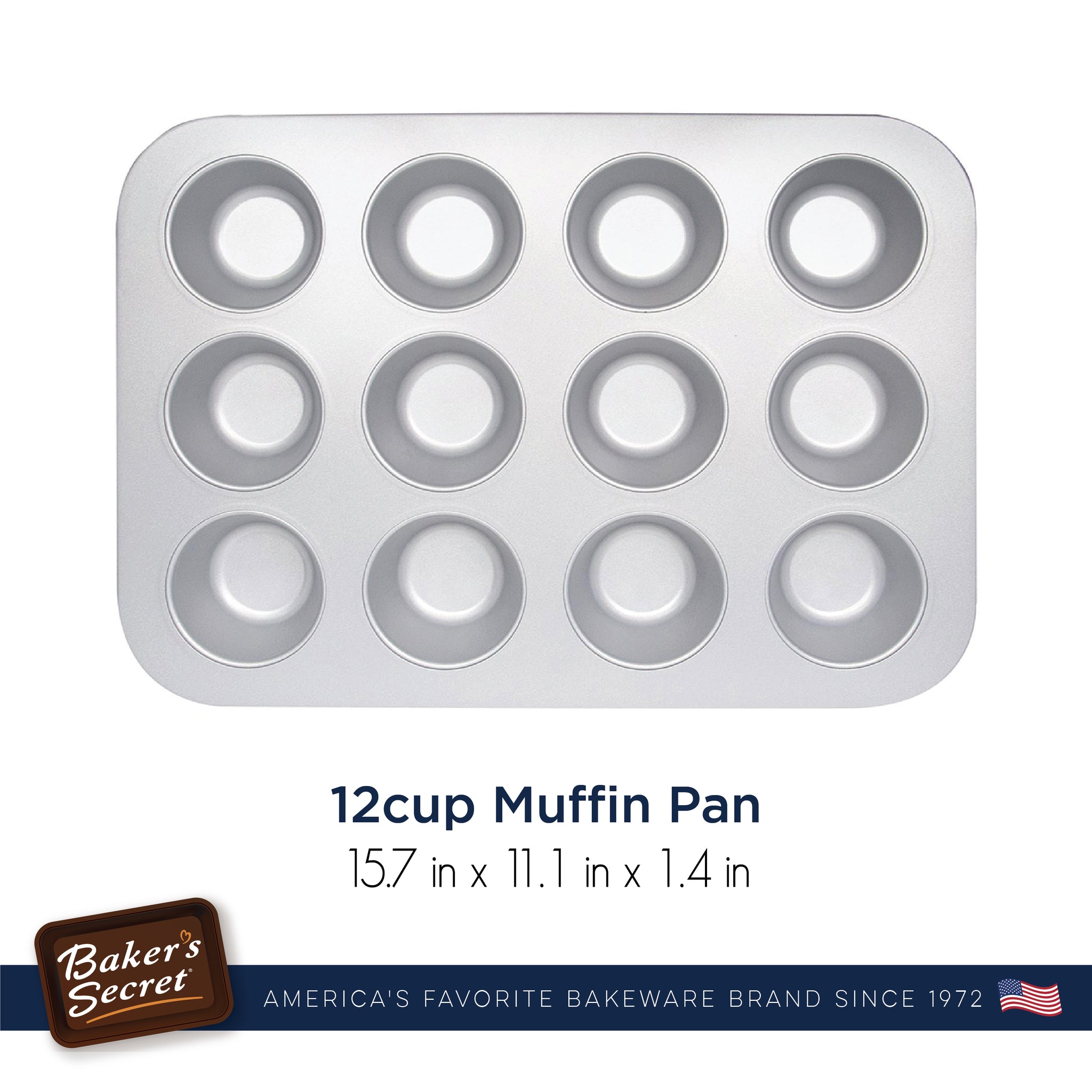 Baker's Mark 12 Cup 5 oz. Glazed Aluminized Steel Jumbo Muffin / Cupcake Pan  - 18 x 13