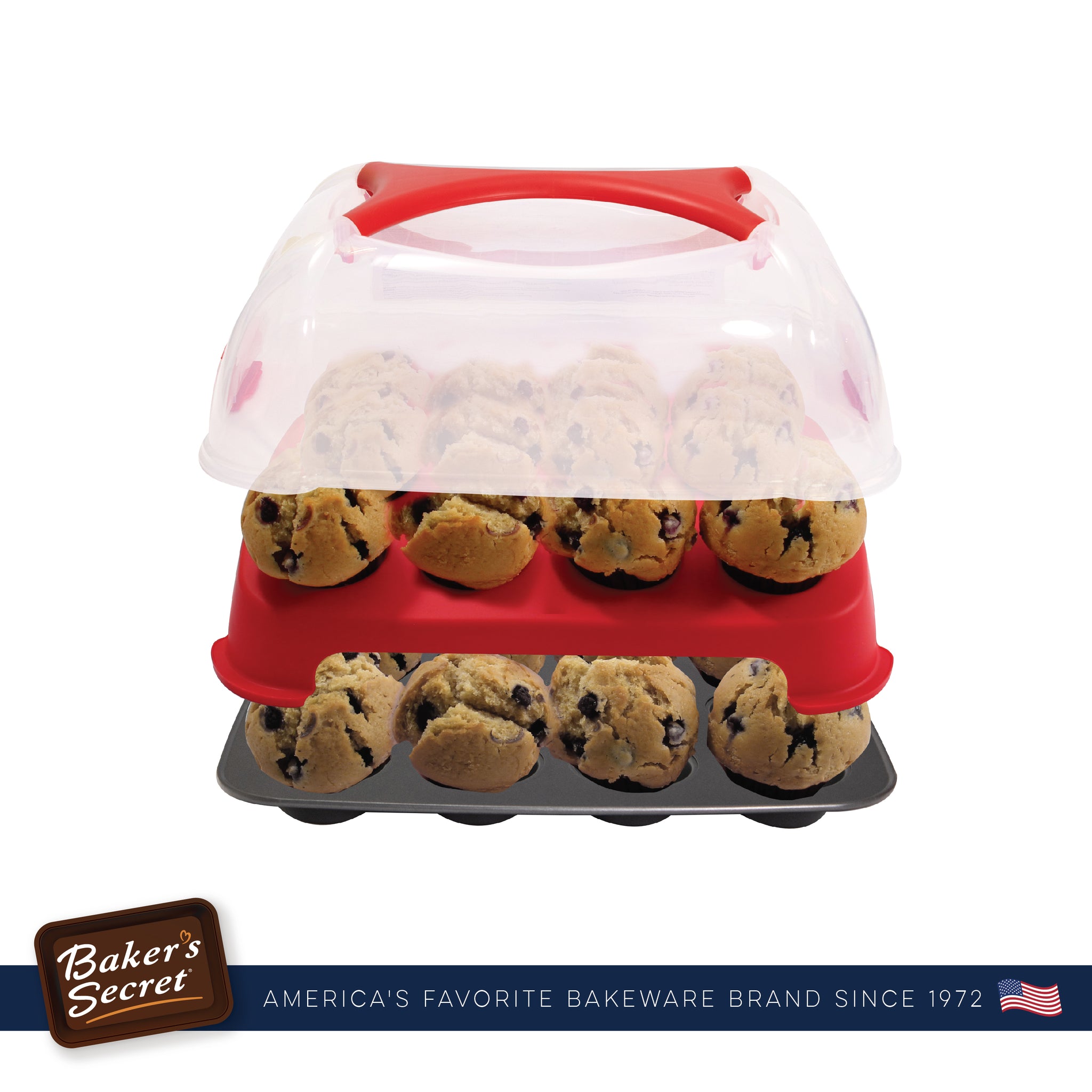 Baker's Secret Non-stick 24cups Muffin Pan, Optimum Non-Stick