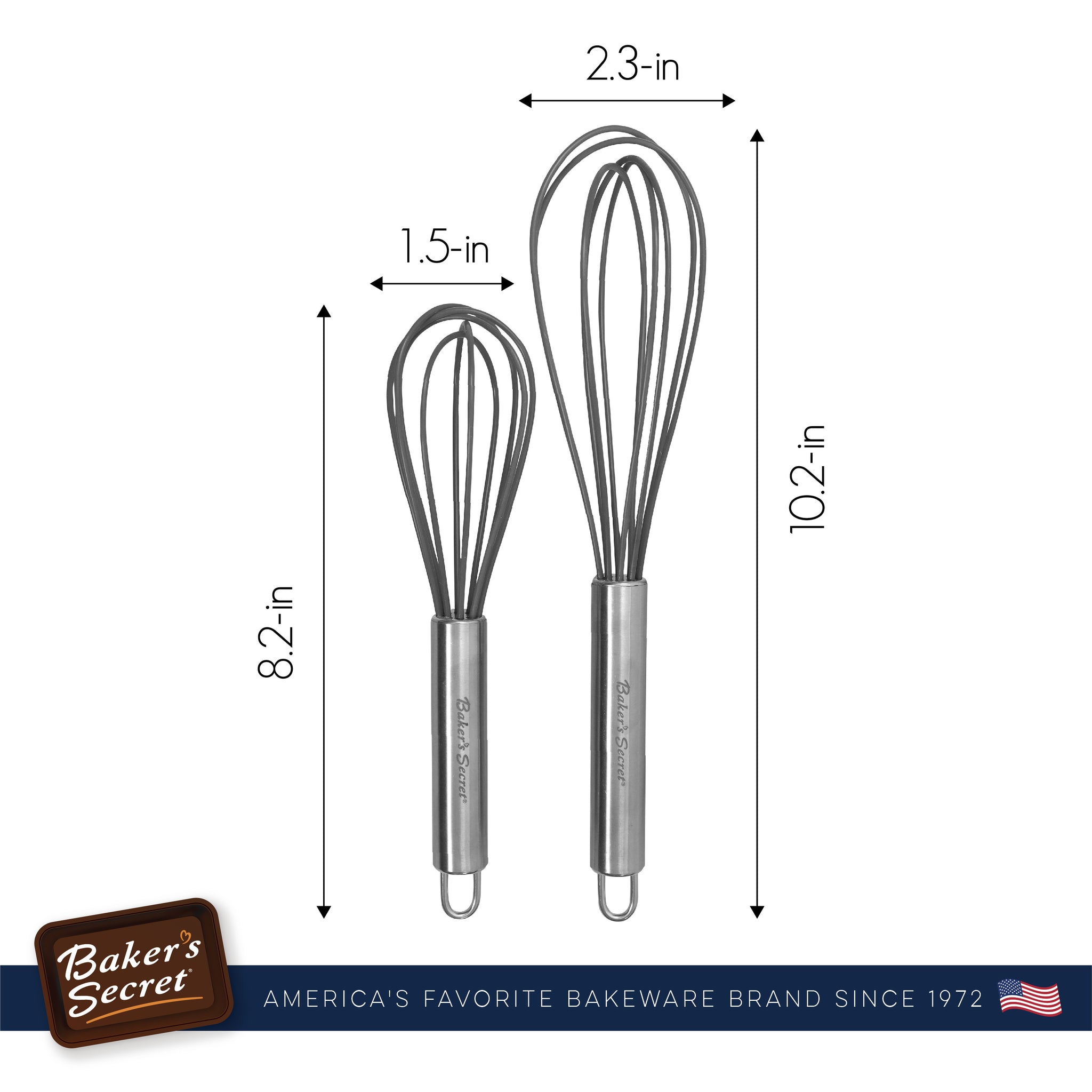 Prepology Set of (2) 10 and 12 Wire Push Whisks 